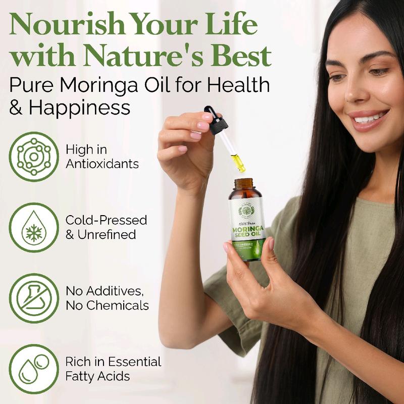 Pure Moringa Oil for Skin, Face, Hair and Nail Moisturizing - Skincare, Moisturizer - Skin Repair -  - Moringa Seed Oil - Moringa Tree Seed Oil Serums