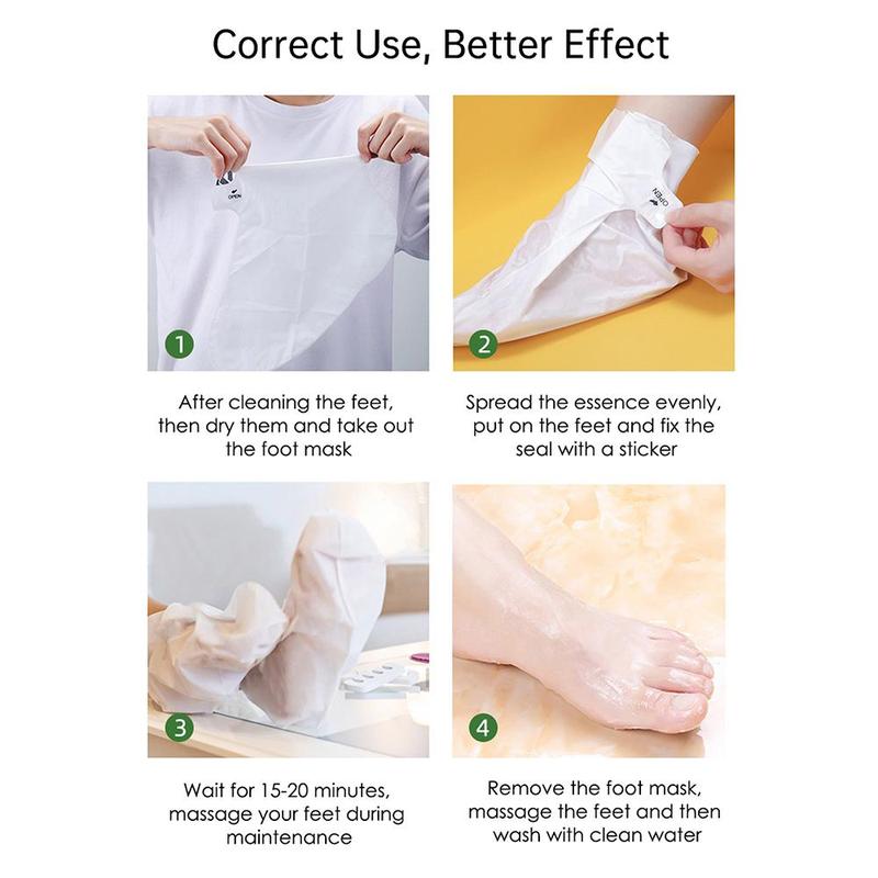 Disposable Coconut Moisturizing Foot Mask, Hydrating Sock for Foot, Rejuvenate & Soothing Foot Skin, Suitable for Dry & Cracked Feet