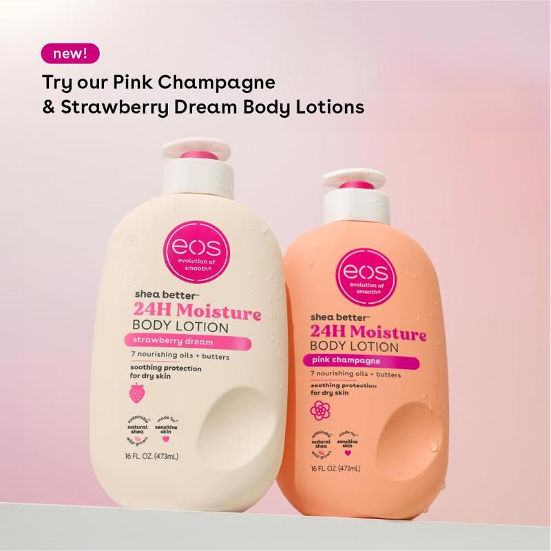 Eos Shea Better Body Lotion- Fresh & Cozy, 24-Hour Moisture Skin Care, Lightweight & Non-Greasy, Made with Natural Shea, Vegan, 16 Fl Oz (Pack of 1) eos