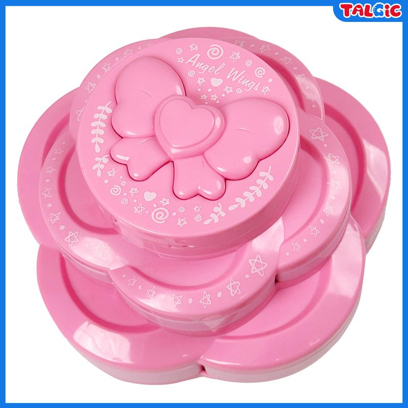 Pink Petal-Shaped Makeup Box for children aged 3, 4, 5, 6 + Children's Makeup Tools