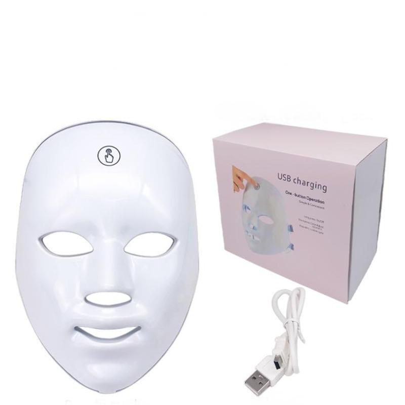 LED Light Facial Mask, 1 Box 7 Color Light Facial Mask, Facial Beauty Instrument, Personal Care Appliances for Women