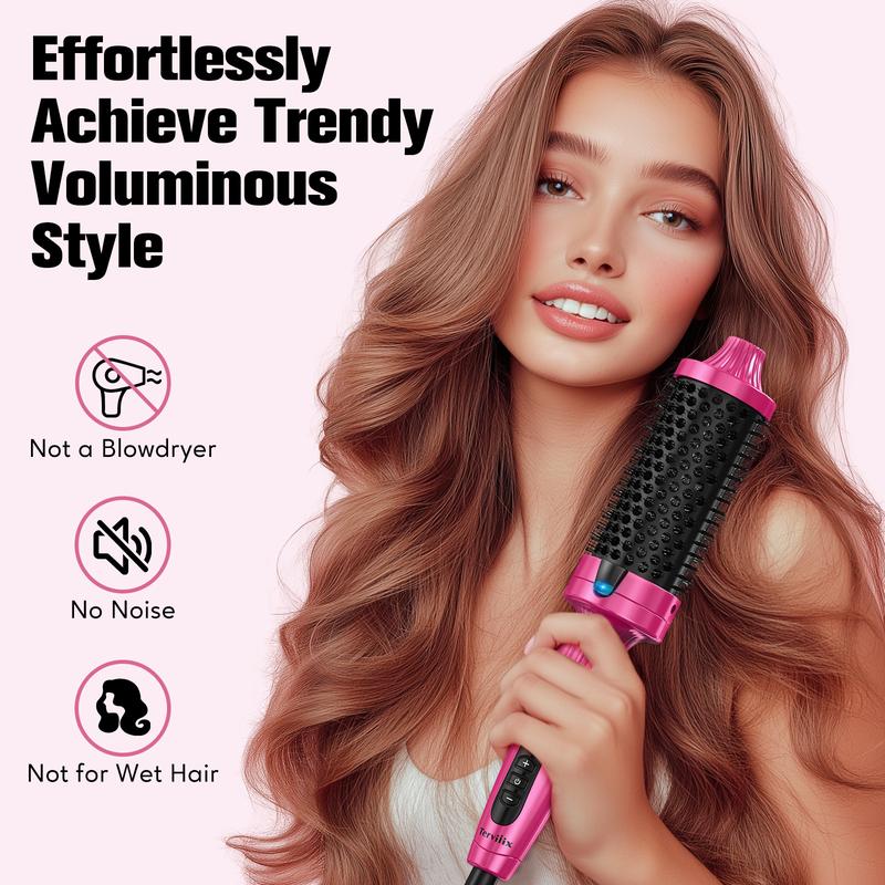 Terviiix 1.77 Inch Ionic Thermal Brush, Curling Iron Brush for 90's Voluminous Style, Non-blowing Heated Round Brush, Adjustable Temperature