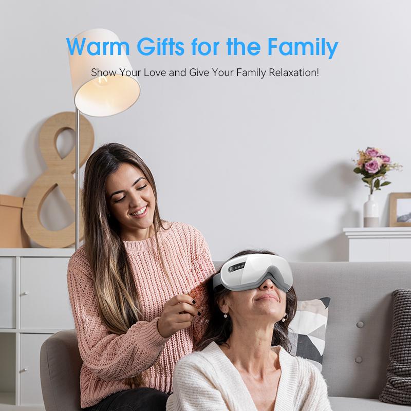 Eye Massager with Heat & Bluetooth Music, Gifts for Women Men, Eye Face Massager for Migraine Relief, Eye Care Mask, Relax Reduce Eye Strain, Dry Eye, Improve Sleep, Birthday, Wedding Gifts Adjustable Mom