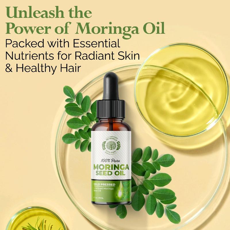 Pure Moringa Oil for Skin, Face, Hair and Nail Moisturizing - Skincare, Moisturizer - Skin Repair -  - Moringa Seed Oil - Moringa Tree Seed Oil Serums