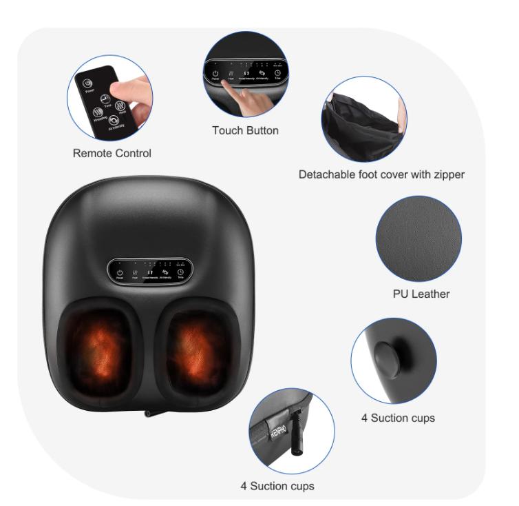 Shiatsu Foot Massager with Heat for Tired Foot Blood Circulation up to size 11, Black,Gift