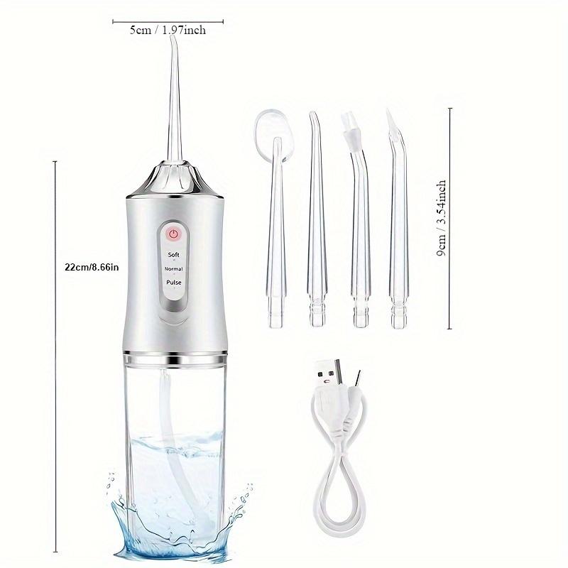 Portable Rechargeable Oral Irrigator, 1 Box 230ML Halloween Electric High-pressure Oral Irrigator with 4 Counts Nozzles, Daily Water Flosser for Home & Travel, Gift For Halloween & Christmas & Fall Gift