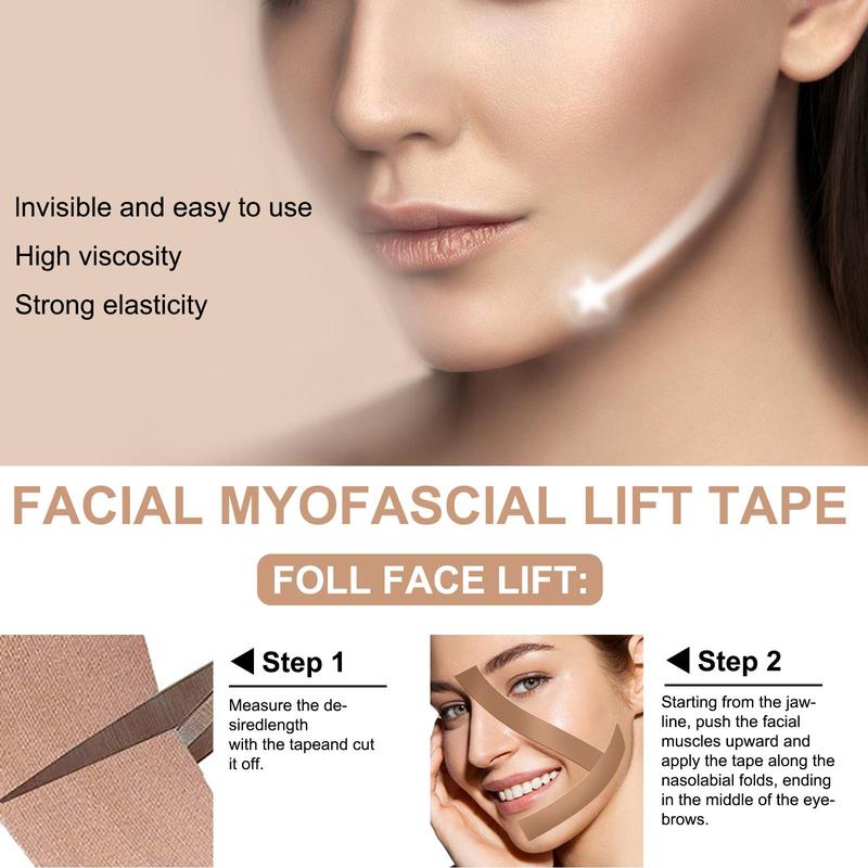 Facial Lift Tape, 2 Counts set Breathable Face Lifting Tape, High Elasticity Hypoallergenic Tape for Face & Neck Area, Skin Care Tools for Women, Christmas Gift