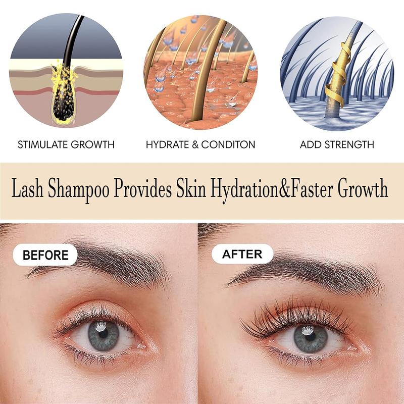 100ML Lash Shampoo for Lash Extensions.Gentle Eyelash Cleanser 1 Pcs USB Lash Fan 50 Pcs Eyelash Brushes 100 Pcs Micro Brush 2 Pcs Lash Shampoo Brush 2 Pcs compressed Sponge and Rinse Bottle