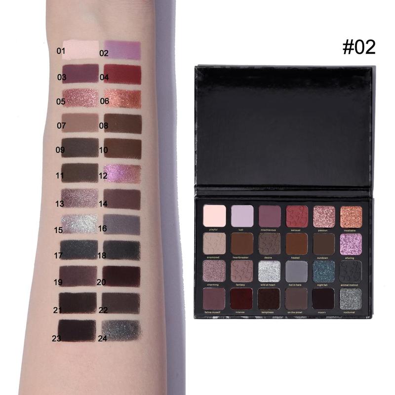 24 Color Eyeshadow Palette, 1 Count Matte & Glitter Eye Shadows Palette, Long Lasting Shimmering Eye Shadow Makeup Products