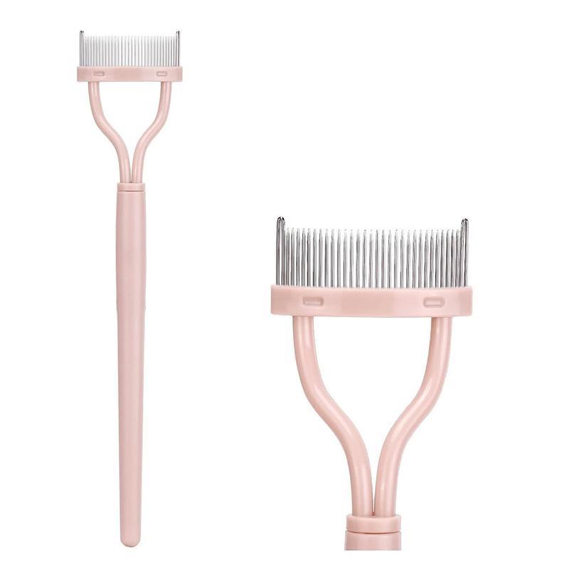 Portable Eyelash Comb, Foldable Semi-curved Steel Needle Eyelash Comb, Professional Makeup Tools For Women, Christmas Gift