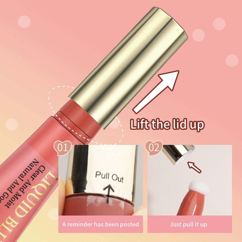 2024 Liquid Blusher Makeup Wand with Air Cushion, Soft Face Blusher Highly Pigmented, Weightless, Long-Wearing, Smudge Proof, Natural-Looking, Dewy Finish, Valentine's Day Christmas Gifts Facial Cosmetic