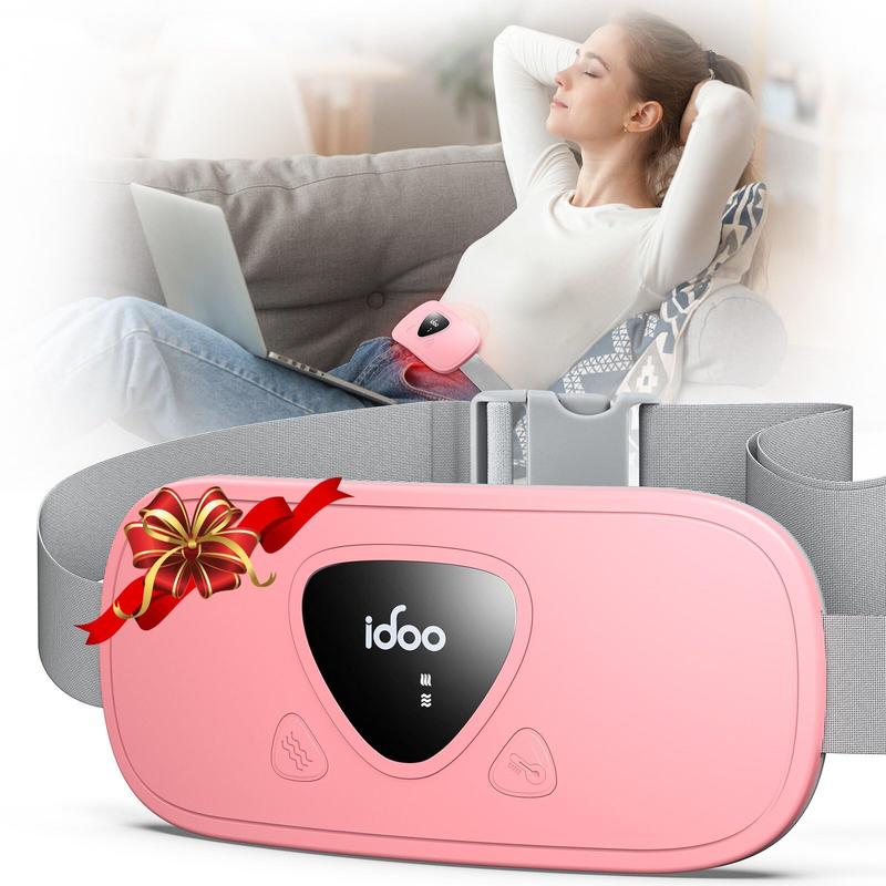 iDOO Portable Cordless Heating Pad for Period Cramps – FSA HSA Eligible Menstrual Relief Belt with 3 Heat Levels & Massage Modes, Perfect Christmas Gift for Women & Wives