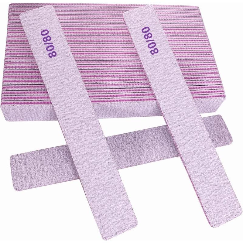 80 80 Grit Nail Files (25 ), Coarse Emery Boards for Acrylic Nails and Gel Nails, Nail File Double Sided 80 Grits Emory Professional Nail Filers Pack