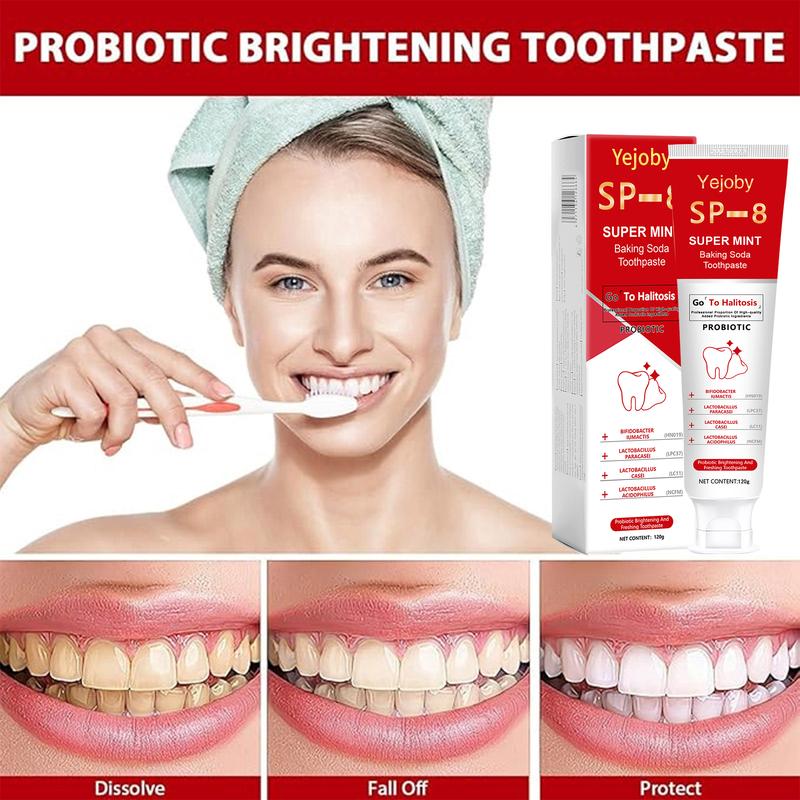 (3 Counts only 19.99$) SP-8 Probiotic Toothpaste, Free of Fluoride, Hydroxyapatite, Anti plaque, Oral Health Management triple whitening,SP-8,SP-6,SP8,SP6