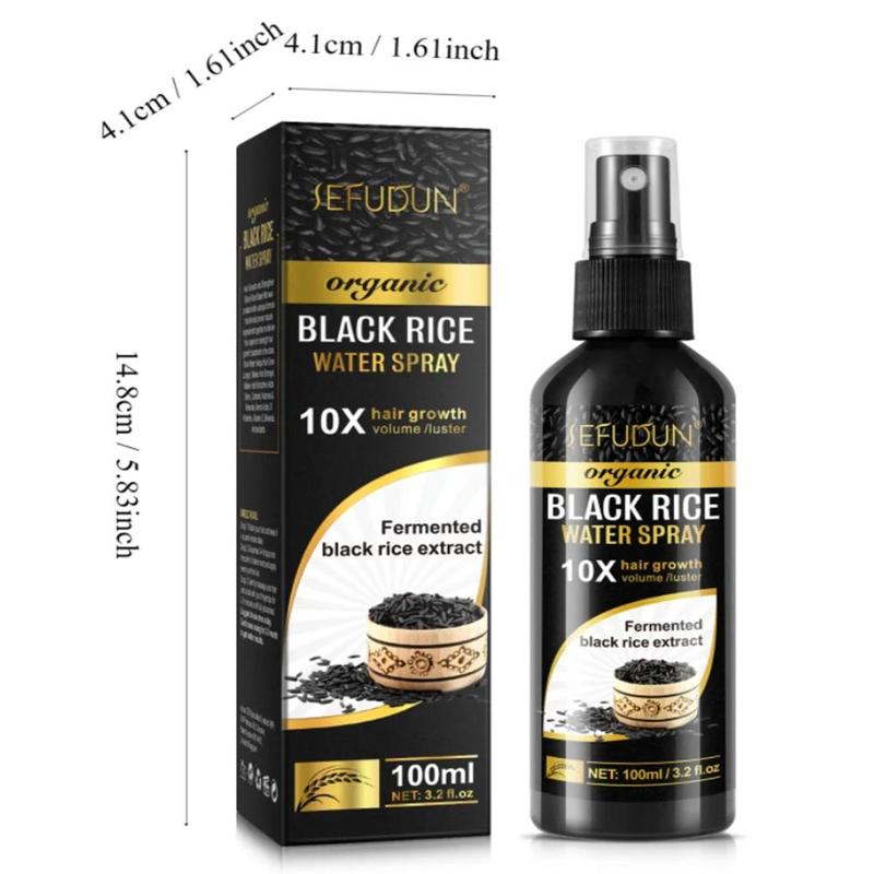 Black Rice Water Spray, 2 Counts set Natural Black Rice Hair Essence Spray, Hair Care & Styling Product for Dry, Frizzy, Weak Hair