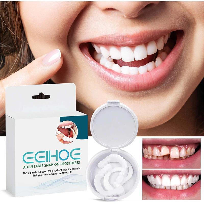 Adjustable Snap On Perfect Smile Dental Hygiene Veneers Dentures Braces Upper Lower Fake Teeth Cover