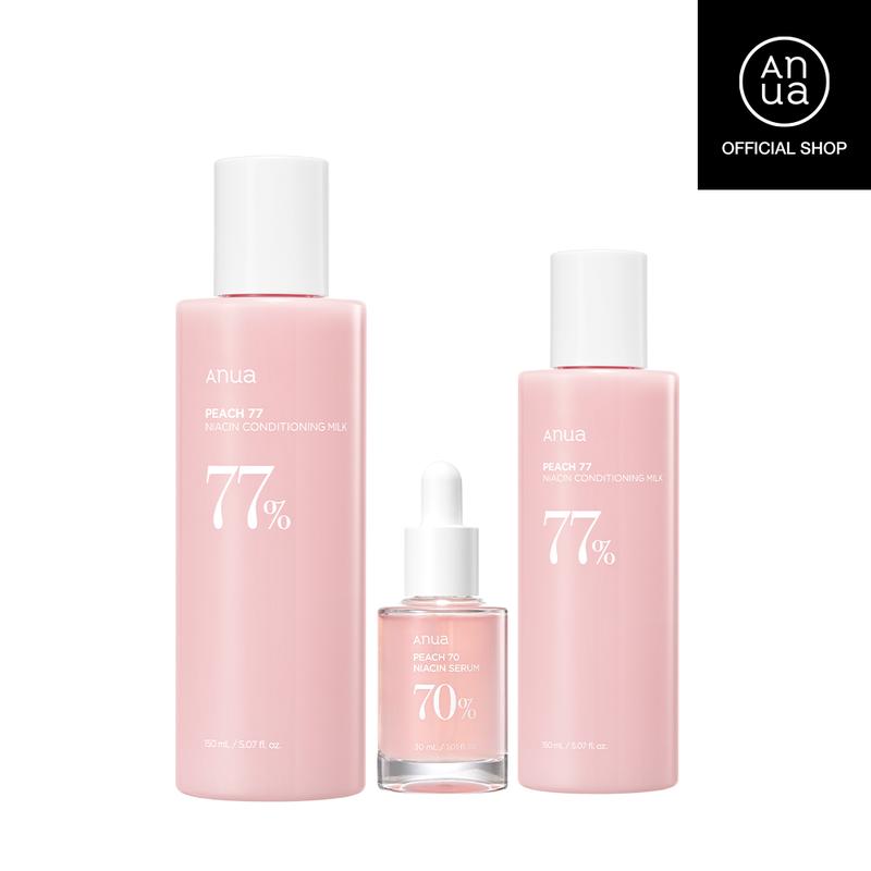 [Anua Official Shop] BTS Pink Skincare Set (Milky Toner + Peach Niacinamide Serum + Lotion)｜Korean skincare, Niacinamide serum, Peach Brightening set