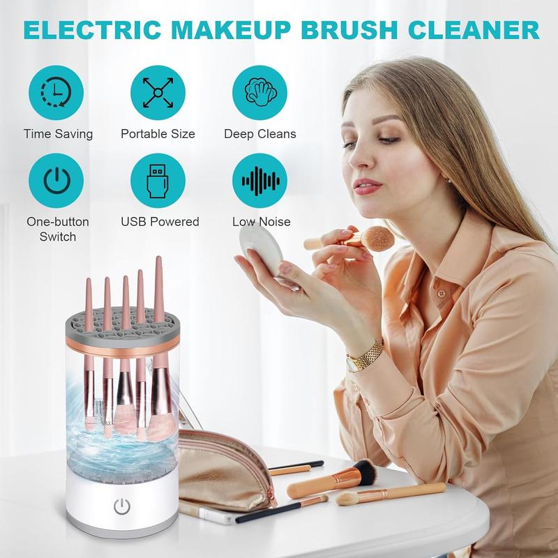 Electric Makeup Brush Cleaner, Automatic Makeup Brush Cleaner Machine, Electric Spinning Cleaner, Super-fast for Most Size Brush