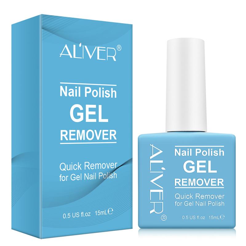 Aliver Gel Nail Polish Remover, Gel Remover for Nails in 3-5 Minutes, Easily & Quickly Remove Gel Nail Polish, No Need for Foil, Soaking or Wrapping, Protect Your Nails (15ml)