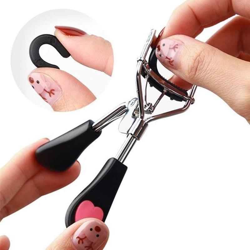 Pinkiou Tweezerman Eyelash Curler Professional Eyelash Curler Eyelash Curler & Eyebrow Set Includes Additional Rubber Replacement Pad, Silver