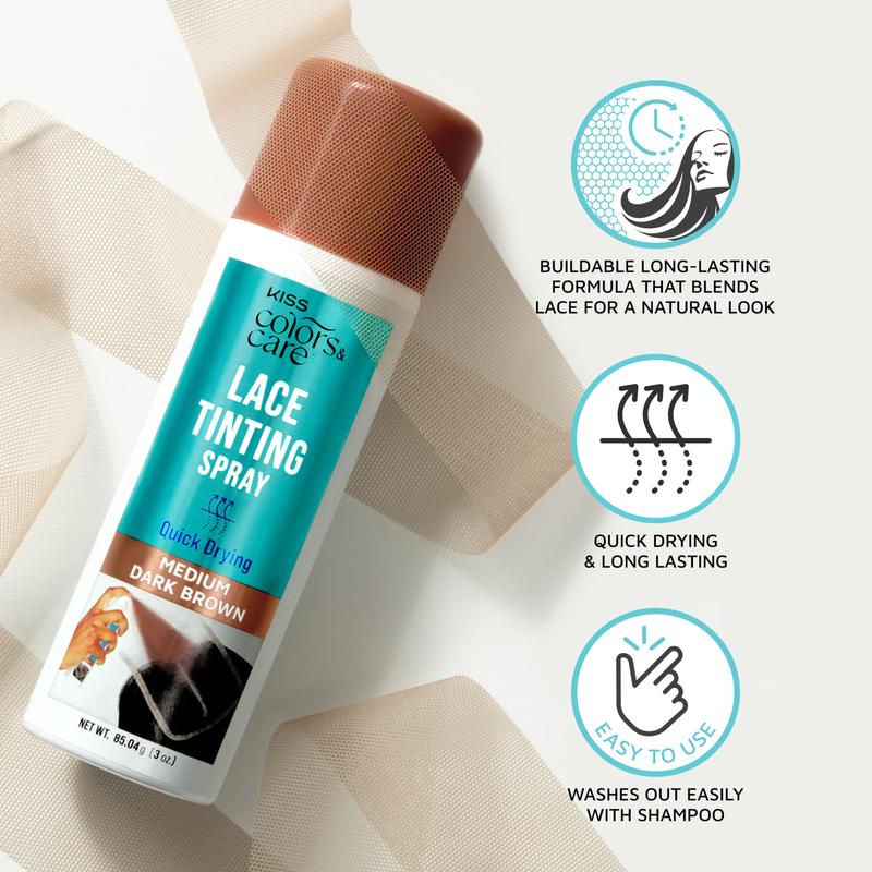 KISS Colors & Care Lace Tinting Spray - Medium Dark Brown