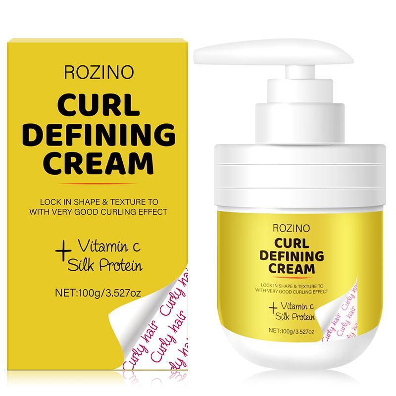 vitamin C Curl Defining Cream, Long-lasting Hold Curl Styling Cream, Moisturizing and Anti-frizz Hair Care Product for Curly Hair