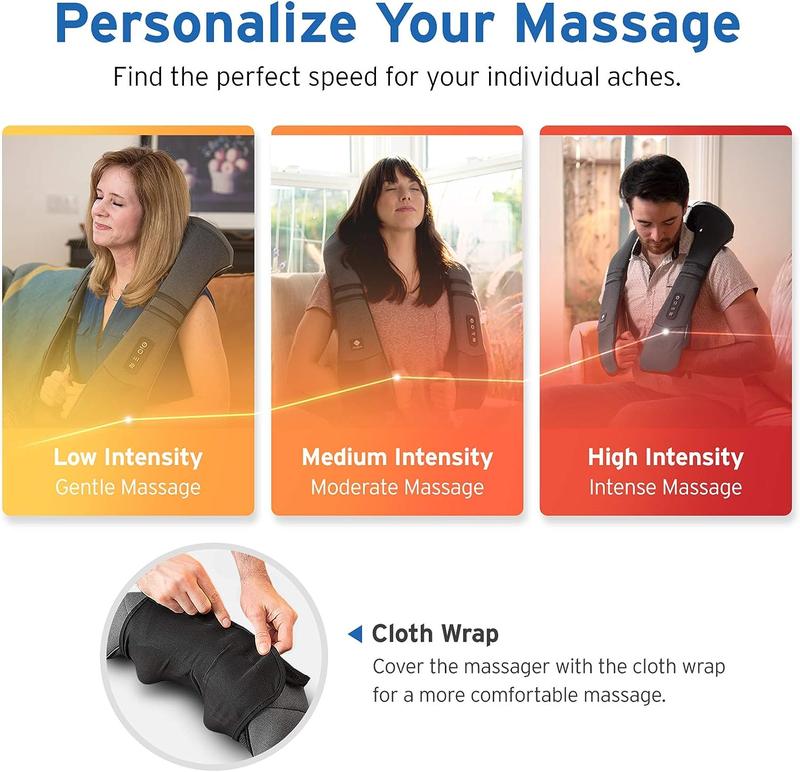 Etekcity Cordless Neck Back Massager, Deep Tissue Shiatsu with Heat, 3D Kneading Pillow for Pain Relief, Gift for Parents, Home, Office and Car Use holidayhaul