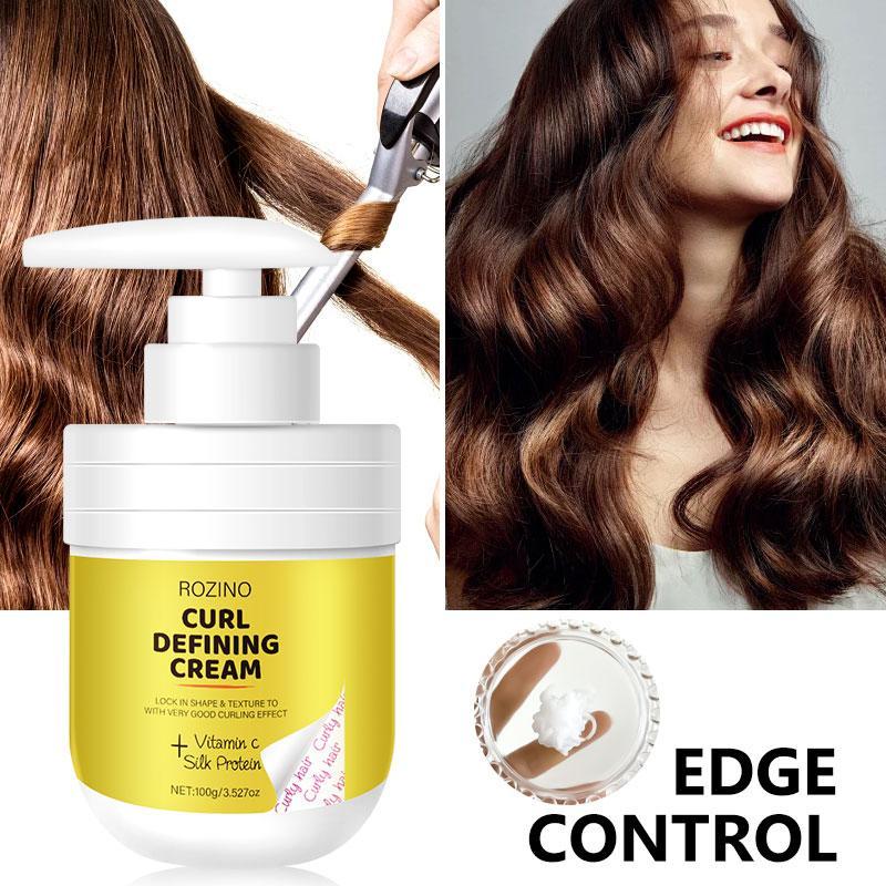 vitamin C Curl Defining Cream, Long-lasting Hold Curl Styling Cream, Moisturizing and Anti-frizz Hair Care Product for Curly Hair