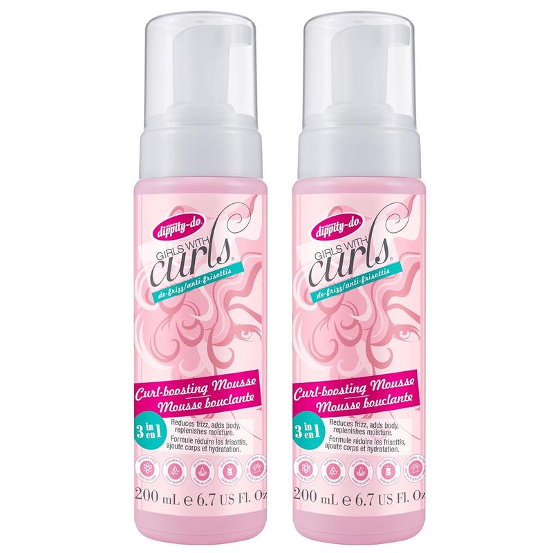 Curl Enhancing Mousse - Lightweight 3-in-1 Defining Mousse for Curly and Wavy Hair - Hibiscus and Olive Oil for Frizz Free and Bouncy Curls - 200 mL 6.7 fl oz - 2 Pack