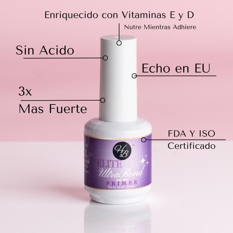 Elite Ultra Bond Primer – Acid-Free with Vitamin E & D for Long-Lasting Nails | 15mL | Made in USA | Nail Primer