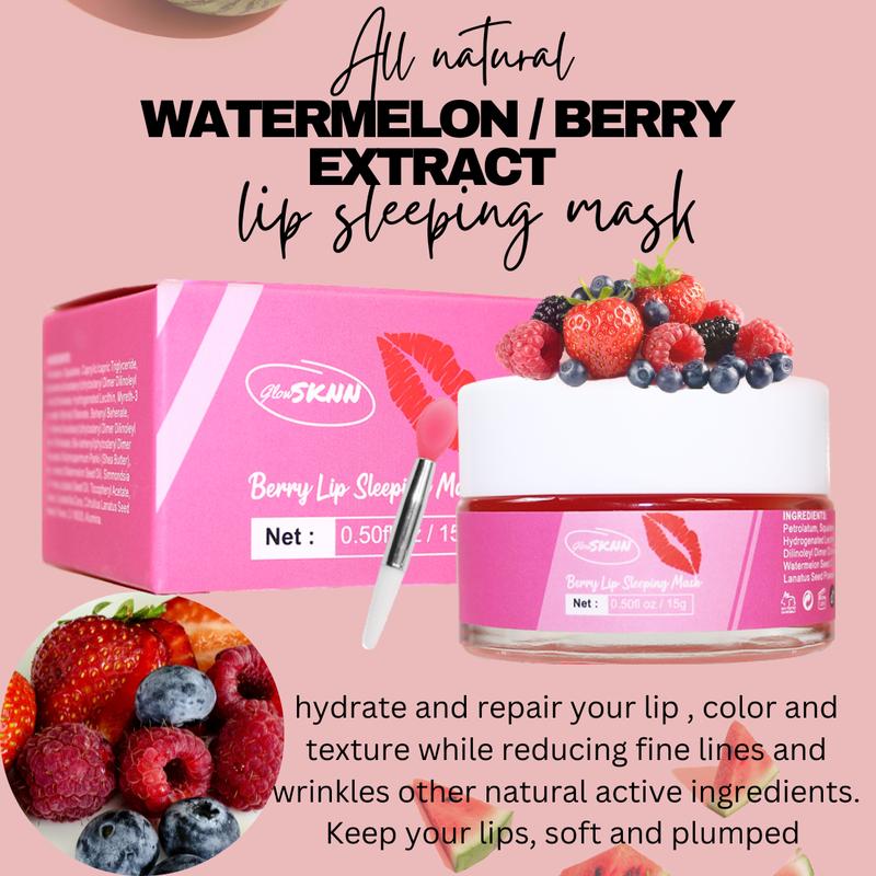 Four in one Lip care kit scent Watermelon,  Honey, and Cherry. Pack Lip Mask Exfoliate scrub Hydrating sheet mask Skincare Daily