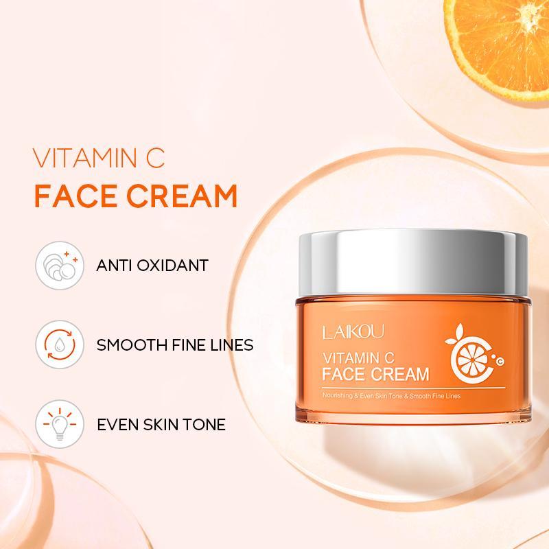 Vitamin C Moisturizing Skin Care Kit (3 Counts set), Including Vitamin C Eye Serum & Face Cream, Hydrating Skin Care Kit for Women & Men