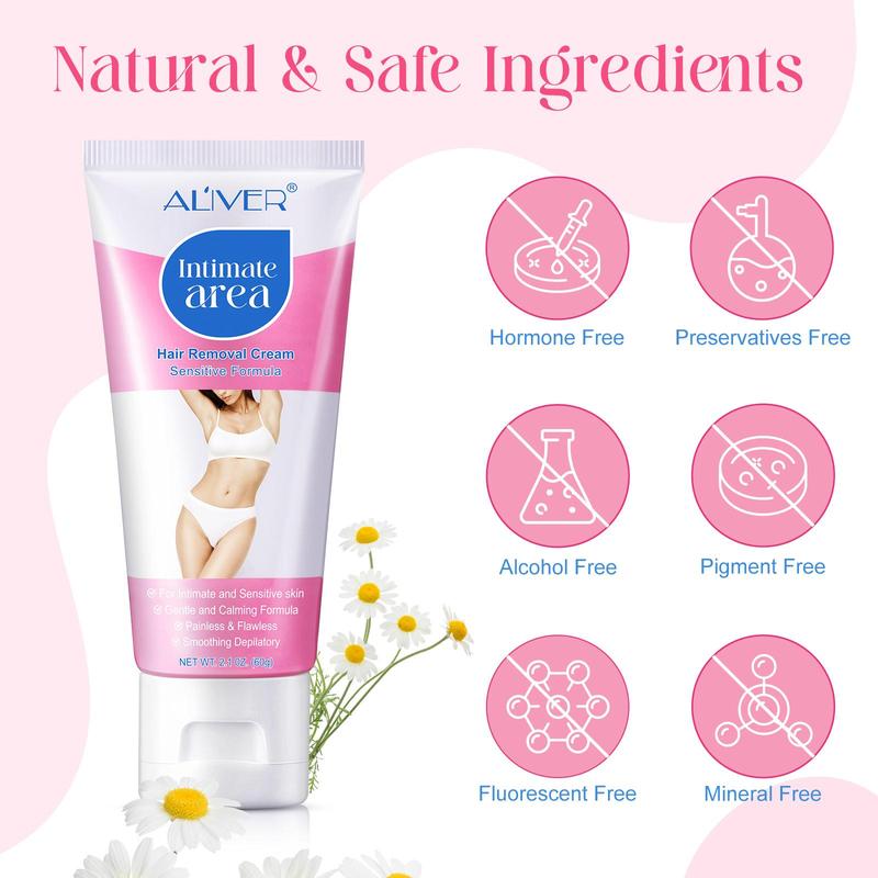 Hair Removal Cream Set, Including 2 Counts Hair Removal Cream and 2 Counts Scraper, Gentle Formula Painless Hair Removal Cream, Suitable for Underarm, Leg, Private Parts