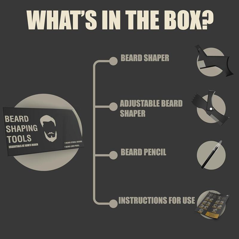 Beard Shaper Kit - Premium Lineup and Guide Tool for Precise Beard Shaping & Styling - With Beard Pencil