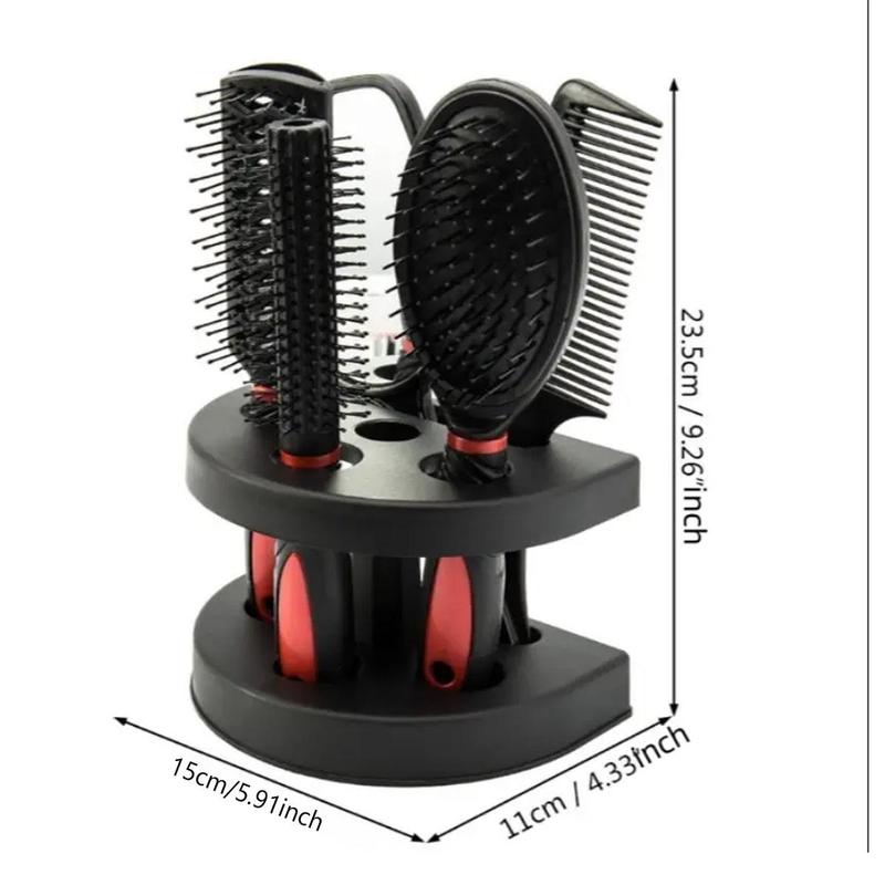 Hair Comb Set, 1 Set Professional Salon Hair Styling Comb Set, Salon Hair Styling Tool with Mirror & Stand Set, Men & Women Hair Comb Set, Christmas Gift