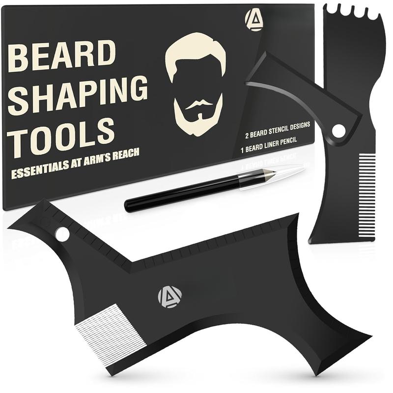 Beard Shaper Kit - Premium Lineup and Guide Tool for Precise Beard Shaping & Styling - With Beard Pencil