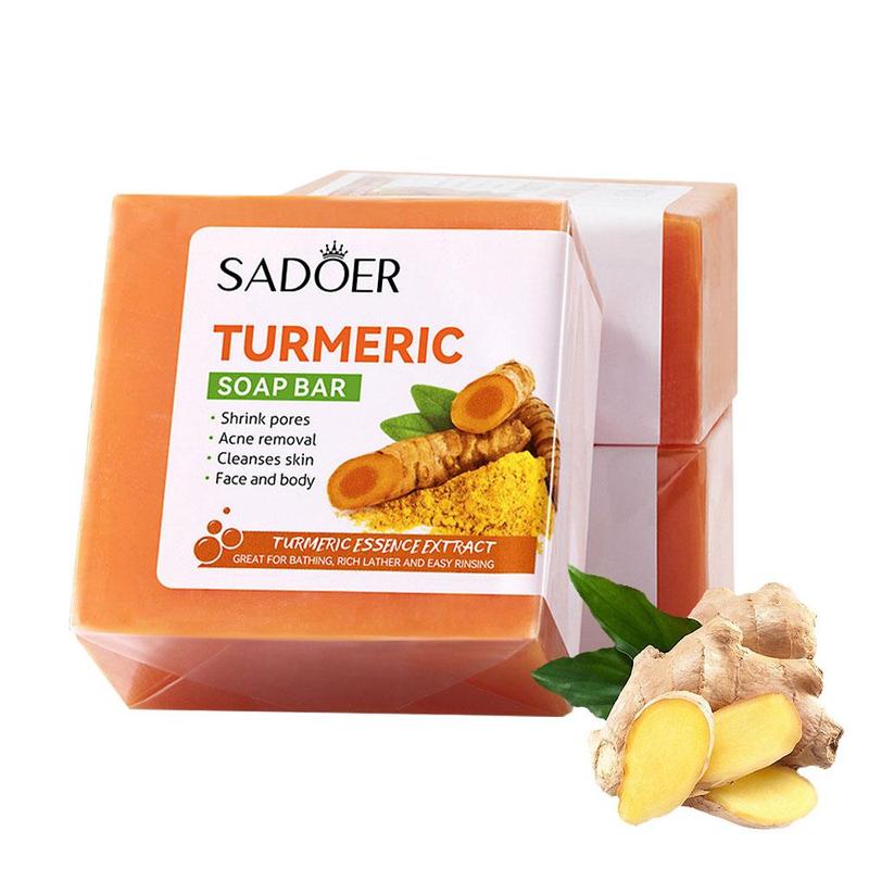 Turmeric Gentle Cleansing Face Wash, Turmeric Soap Bar for Face and Body, Natural Ingredient Cleansing Soap, Handmade Shower Soap, Multipurpose, Suitable for All Skin Types