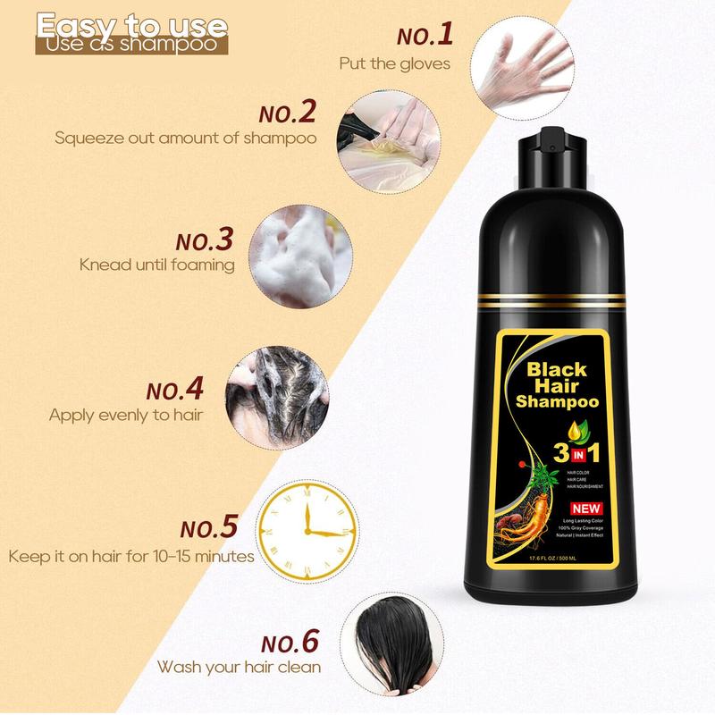 Hair Dye Shampoo 3 in 1 Hair Shampoo Instant Hair Dye Herbal Ingredients Haircare hair dye shampoo