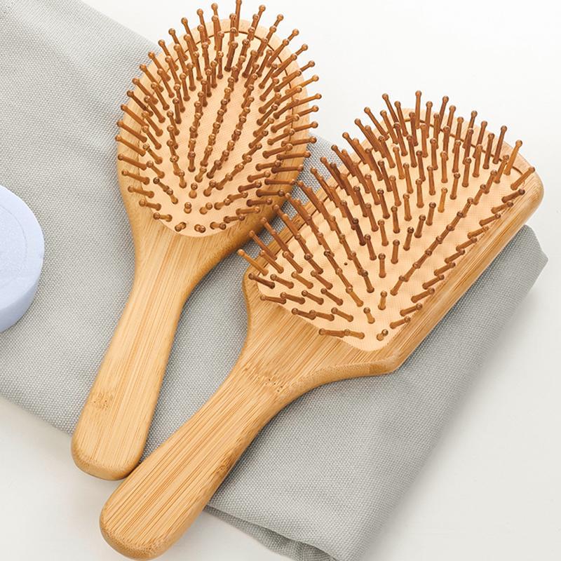 Bamboo Hair Brush, Eco-friendly Air Cushion Massage Comb, Natural Paddle Bamboo Massage Hair Brush For Women And Men