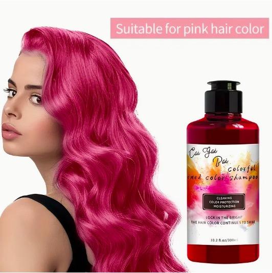 FVSHIP Color-Depositing Shampoo 10.144fl. oz, for birthday parties, music festivals, Halloween, Christmas DIY hair color, suitable for blonde, silver, and gray hair - Colors available: Red - Pink - Purple - Gray - Blue.