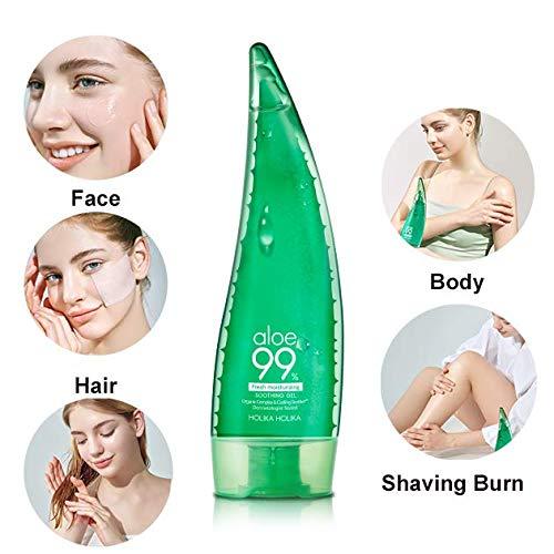 [Holika Holika] Aloe 99% Soothing Gel Fresh 250ml, No Sticky 99% Aloe Vera Sunburn Relief - Moisturizing, Fast Absorbing for Face, Skin, Body&Hair