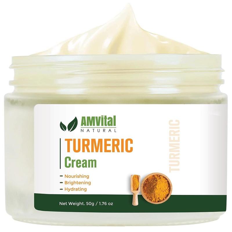 AMVital Turmeric Cream for Radiance - Natural Brightening Moisturizer with Soothing, Hydrating Turmeric Vitamin C Moisturizing Cream