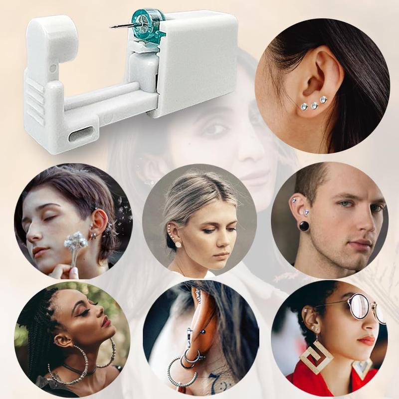 6 Pack Ear Piercing Kit, Disposable Ear Piercing Gun, Self Ear Piercing Gun, Safety Ear Piercing Kit Tool, Piercing Kit, Disposable Piercing Gun,Painless Ear Piercing Gun with 4mm Silver Earring Studs