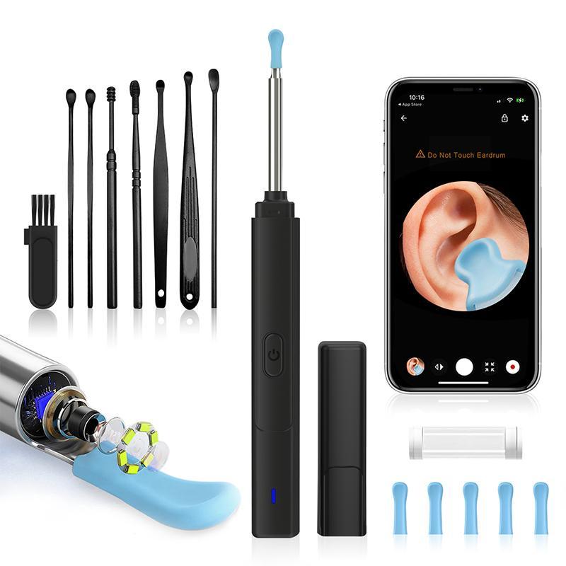 Intelligent Visual Ear Scoop, 1 Set Rechargeable Ear Wax Remover with LED Light & Camera, Ear Wax Removal Products for Home & Travel