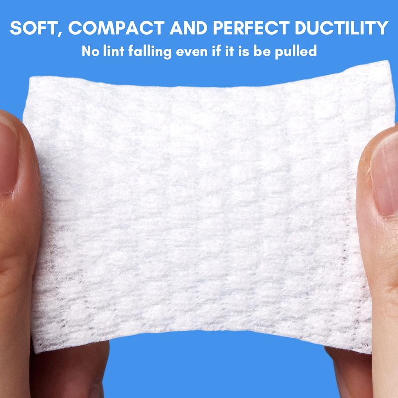 Makartt Lint Free Nail Wipes, AB Side Design Super Absorbent Cotton Pads 450PCS for Soak Off Gel Nail Polish Remover Makeup Remover Eyelash Glue Remover and Skincare, Soft Organic Cleaning Nail Wipes Nail Care Cleansing