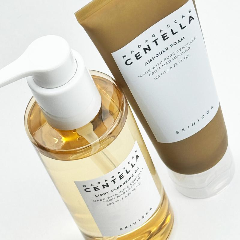 SKIN1004 Madagascar Centella Double Cleansing Duo Set: Centella Light Cleansing Oil & Ampoule Foam