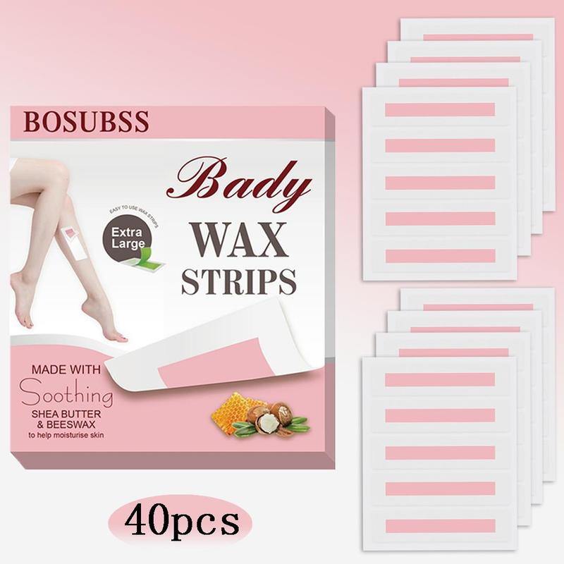 Body Wax Strips, 40pcs box Gentle Cleansing Hair Removal Wax Strips, Hair Removal Waxing Supplies for Arms, Legs, Underarms, Bikini and Face