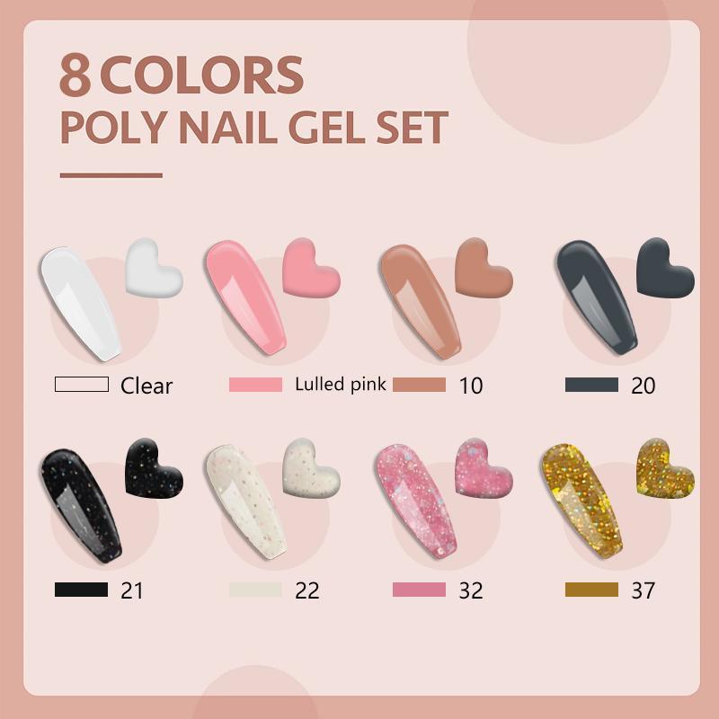 Poly Nail Gel Kit with 6 Counts Poly Nail Extension Gel Builder, Quick Building Nail Mold Tips, and Art Tools, Perfect Gift for Nail Art Enthusiasts