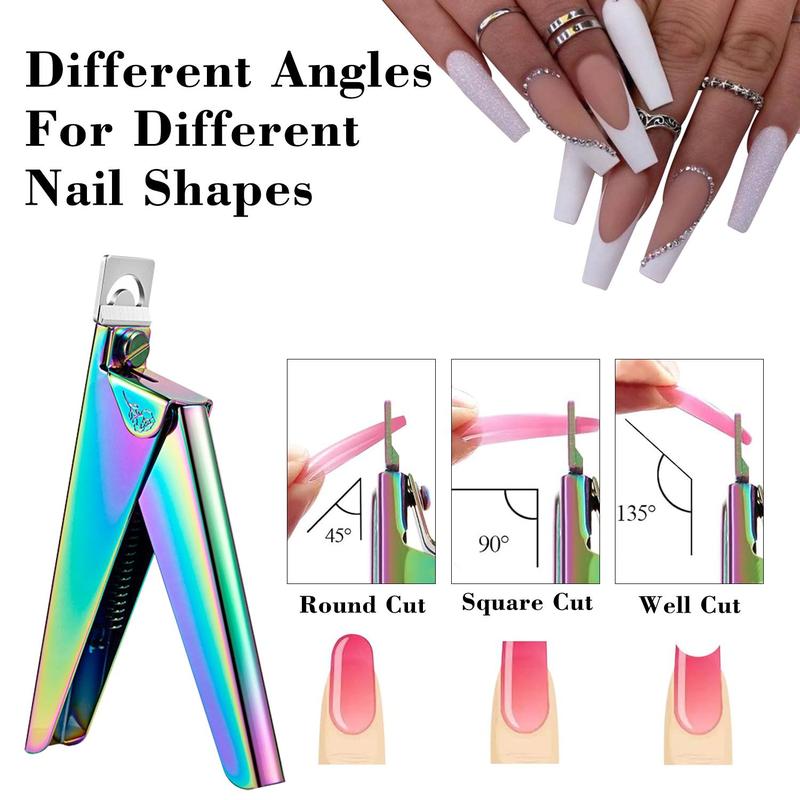 Adjustable Nail Clipper for Acrylic Nails (11pcs set), Including Stainless Steel Nail Cutter & 10pcs Magnets Sizers, Nail Trimmer for Artificial Fake Nails, Christmas Gift