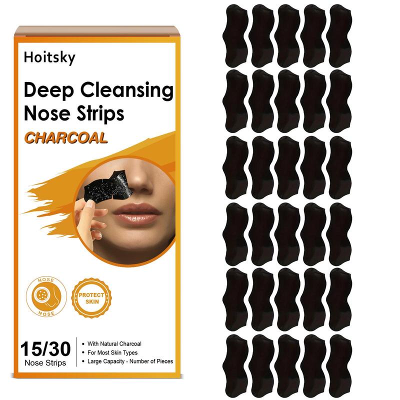 Charcoal Nose Pore Strips, Deep Cleansing Blackhead Nasal Patches, Bamboo Charcoal Oil Absorption Skin Care Nose Mask, Home Spa Facial Care Mask